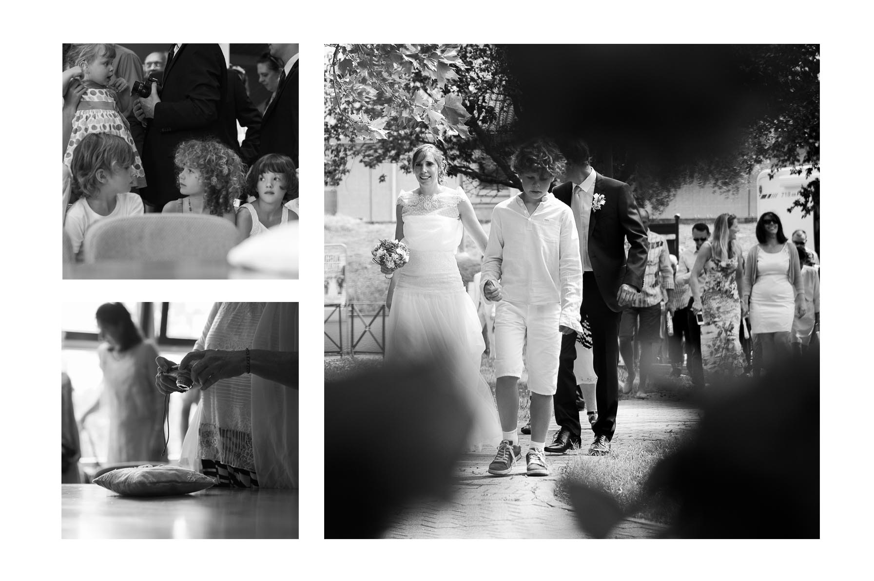 images de mariage, cérémonie civile en noir et blanc à Toulouse, haute garonne